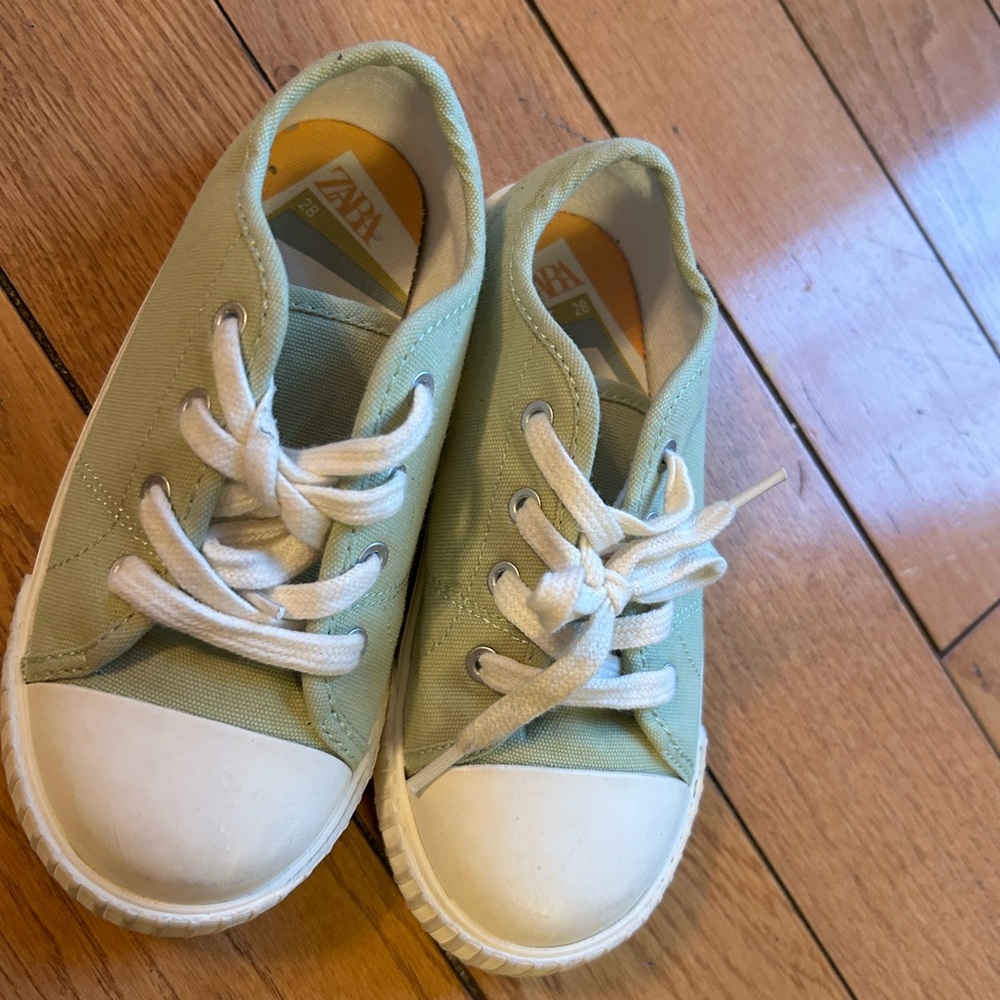 Zara Kids Green Canvas Sneakers